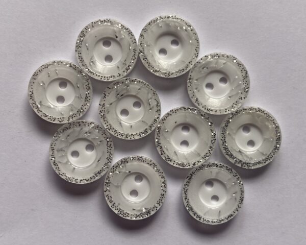 6 x 12mm Shiny Resin 2 Holes buttons
