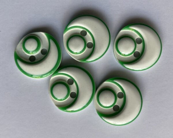 6 x 15mm Resin Moon Buttons Green