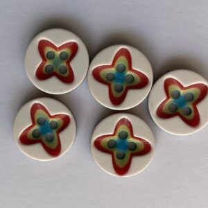 6 x 12.5mm Colourful Multicolor Star Resin Buttons