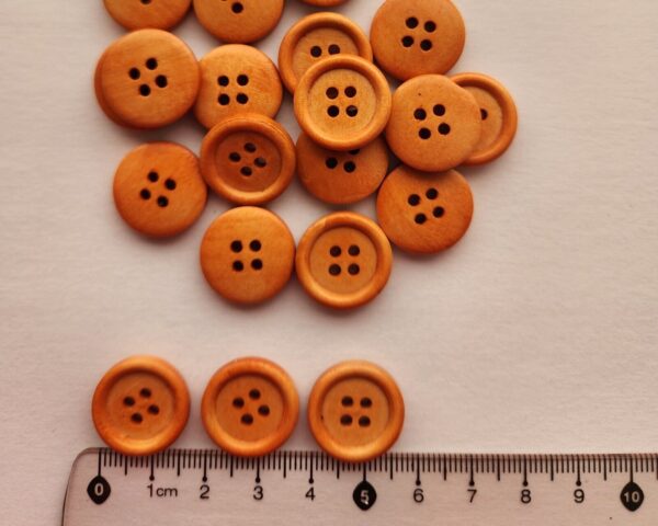 5 x Natural Wooden Round Buttons 1.8cm