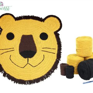 Retwisst 100% Recycled Craft Yarns Crochet Kit - Lion Rug 85cm x 85cm