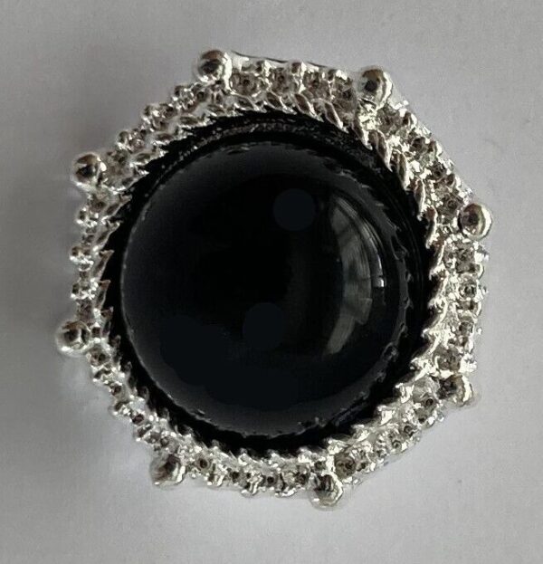 6 x 1.4cm Black Rhinestone Crystal metal shank buttons