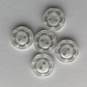 6 x 13mm Transparent 3D Resin Flower Buttons