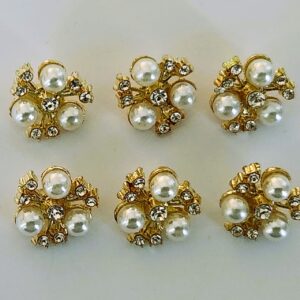 6 x 1.2cm Triangle Gold Metal Shank Buttons with Rhinestone Crystal