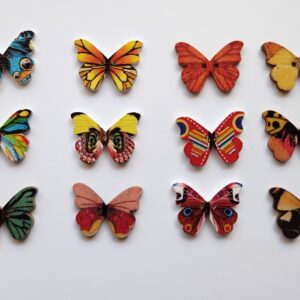 Natural Wooden Butterfly Buttons - 23x28cm