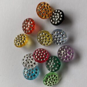 Resin Crystal Buttons with Rhinestone dots - 1.3cm