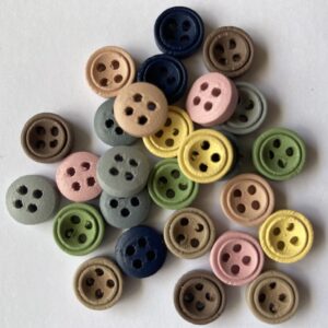Natural Wooden Painted Colored Buttons - 1cm