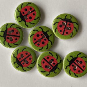 Wooden Painted Nature Buttons - 2cm