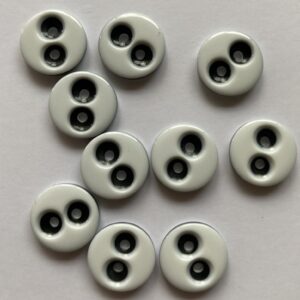 10 x White Eye Buttons - 1.3cm