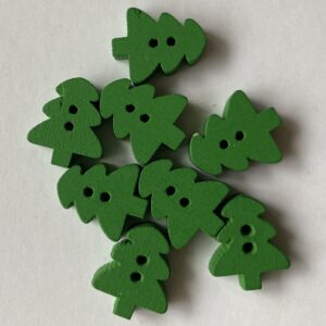 Wooden Mixed Christmas Tree & Snowflake Button