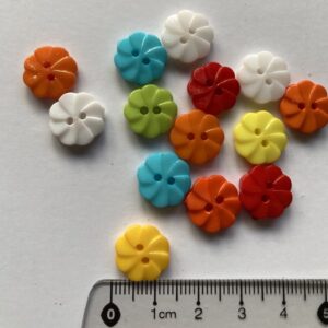 Wheel Flower Buttons - 1.3cm