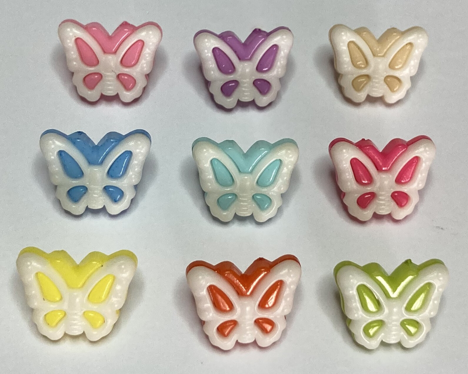 Colourful Butterfly Buttons - 13 x 16mm