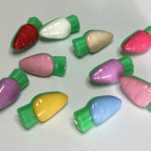 Colourful Carrot Buttons - 9 x 18mm