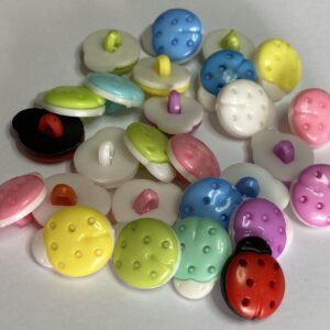 Colourful Ladybird Buttons - 15 x 13mm