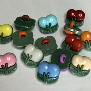 Colourful Cherry Buttons - 13mm