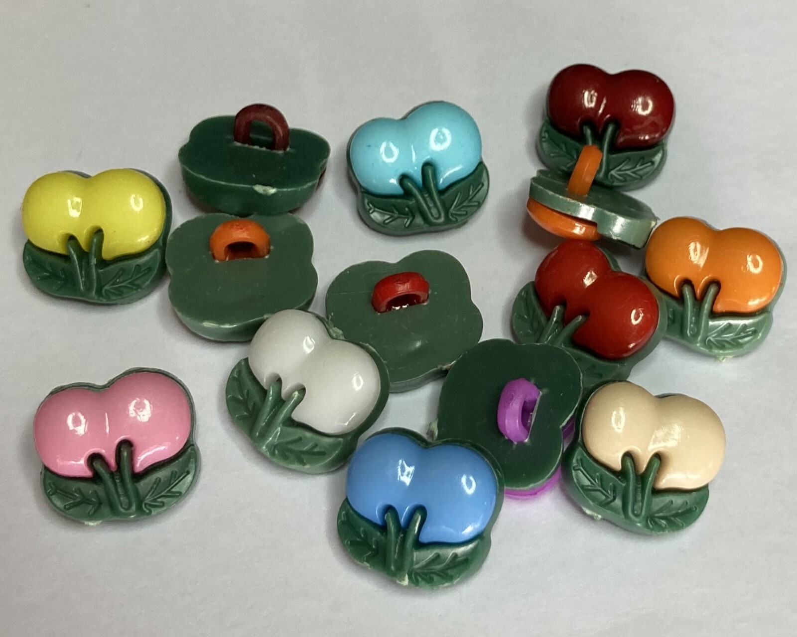Colourful Cherry Buttons - 13mm