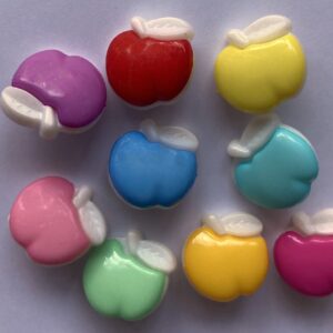 Colourful Apple Buttons - 13mm