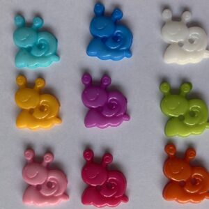 Colourful Snail Buttons - 12 x 15mm