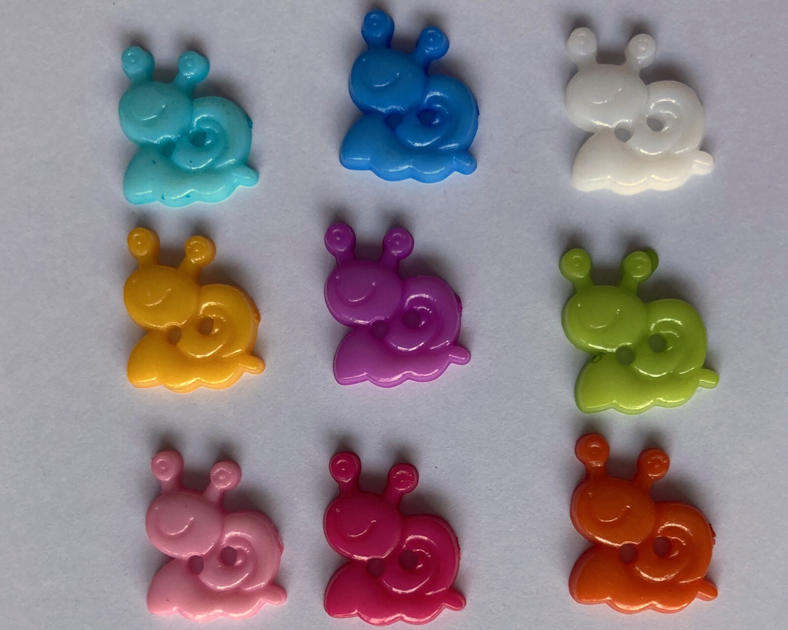 6 x Colourful Snail Buttons - 12 x 15mm (Pick your snails)