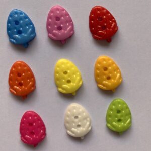 Colourful Strawberry Buttons - 11 x 15mm