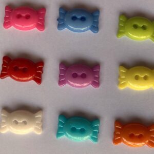 Colourful Lolly Buttons - 9 x 15.6mm