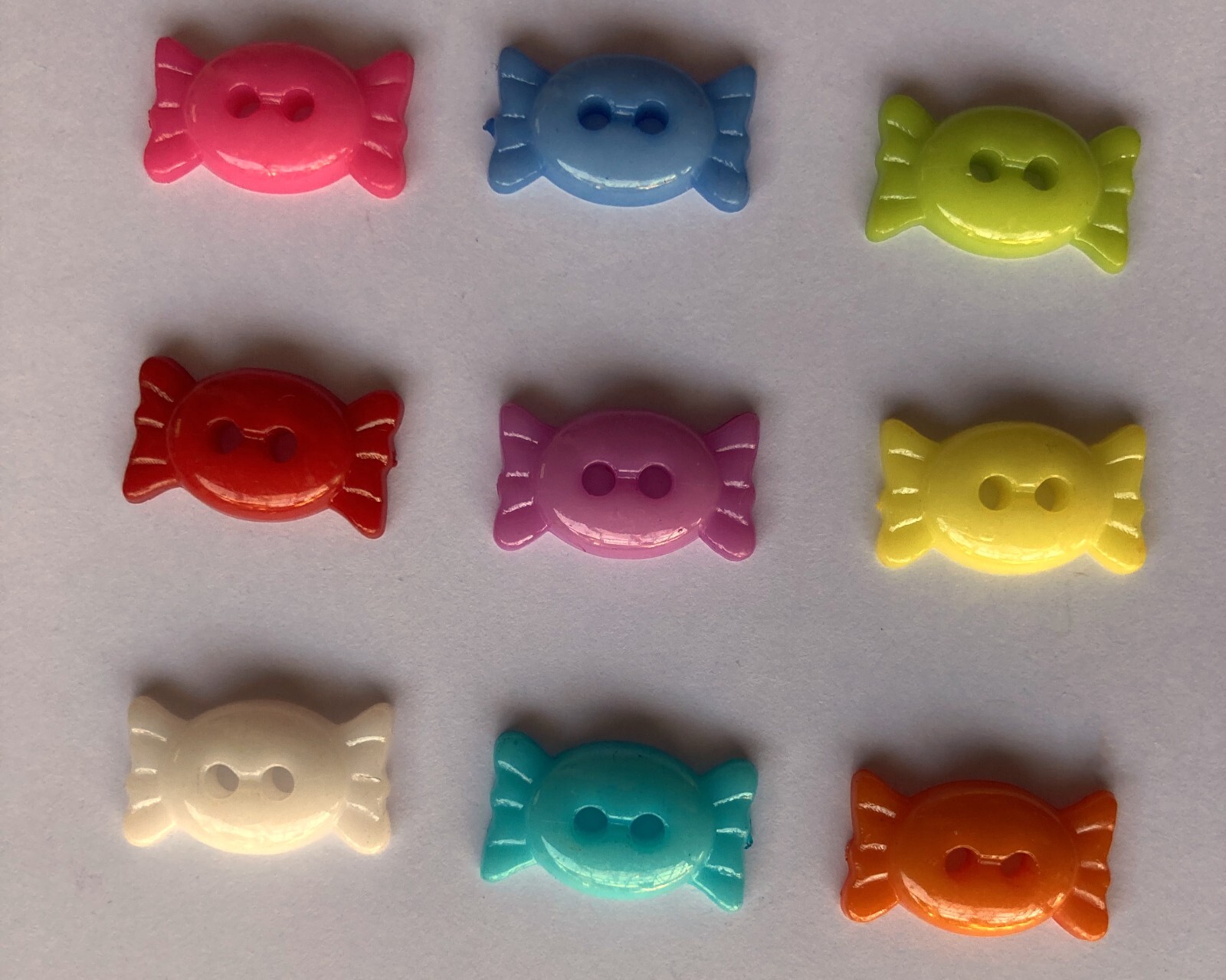 Colourful Lolly Buttons - 9 x 15.6mm