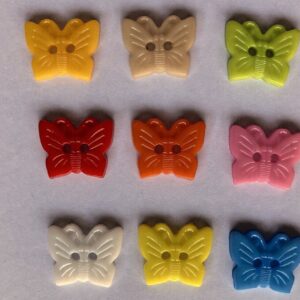 Colourful Butterfly Buttons - 13 x 15.5mm