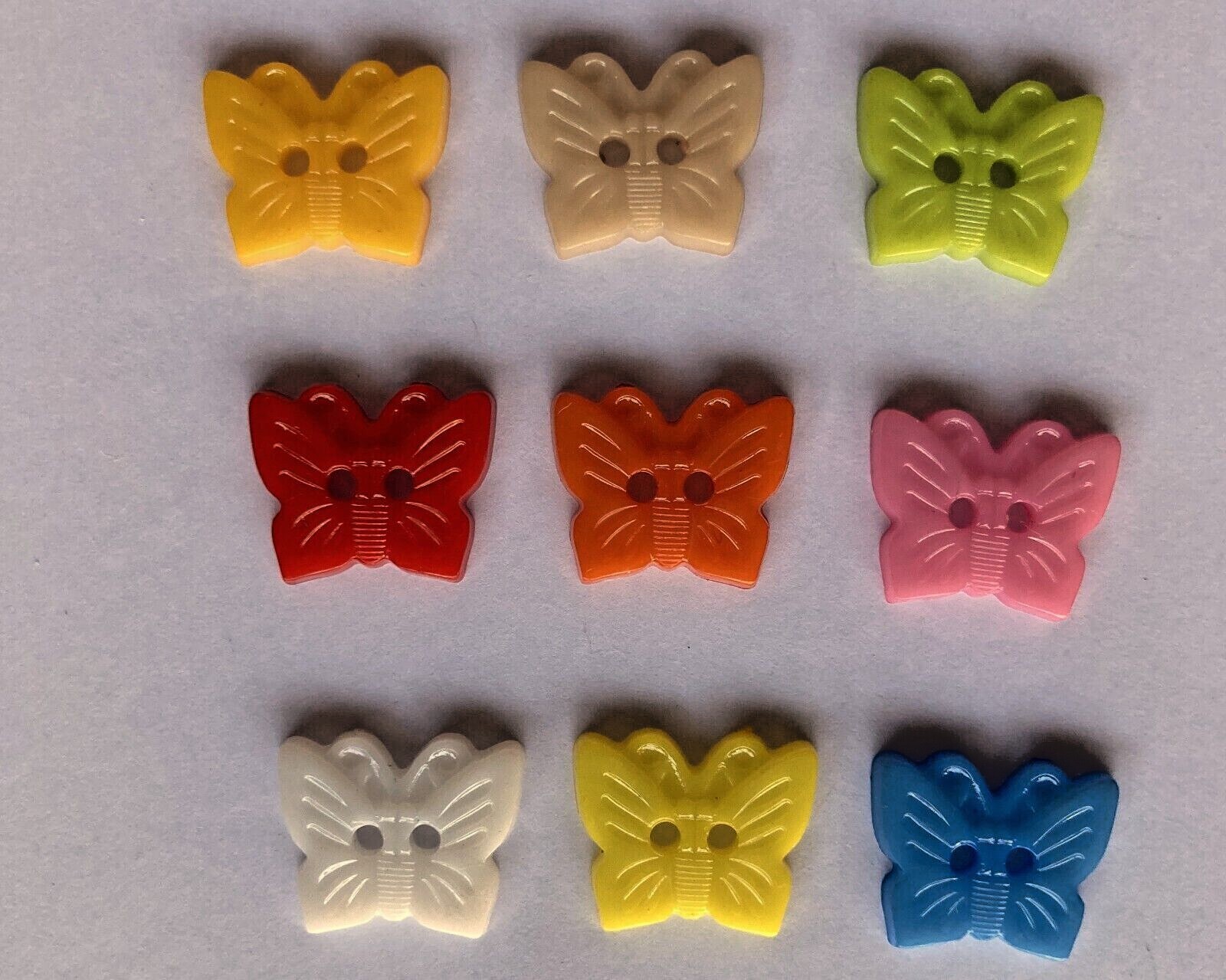 Colourful Butterfly Buttons - 13 x 15.5mm