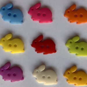 Colourful Rabbit Buttons - 14 x17mm