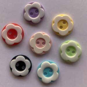 Flower resin Buttons - 1.2cm