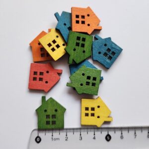 House shaped wood buttons - Type 1