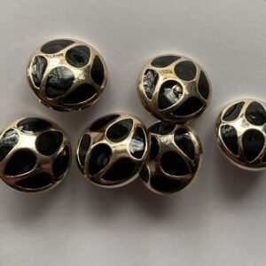 6 x 17mm Black Resin Shank Buttons