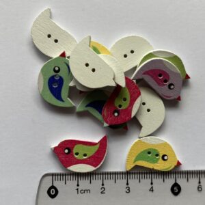 22mm Wooden Bird Buttons