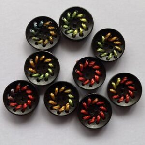 6 x 15mm Wooden Buttons with stiches