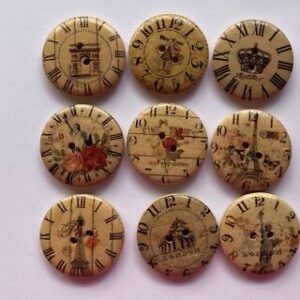 30mm Watch Clock Wooden Buttons
