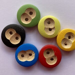 15mm Bright Wooden Buttons