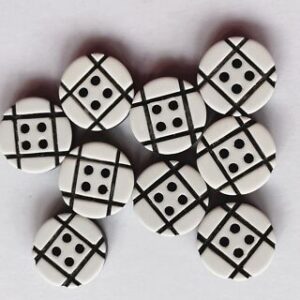 6 x 12mm Resin Dice Buttons 4 holes