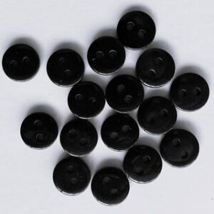 10 x 9mm Black Resin Buttons 2 Holes