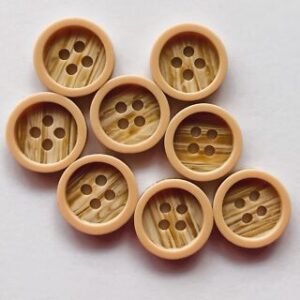 6 x 12mm Resin Buttons Wood like