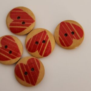 20mm Mixed Red Wooden Buttons