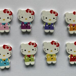 26x20mm Wooden Hello Kitty Buttons