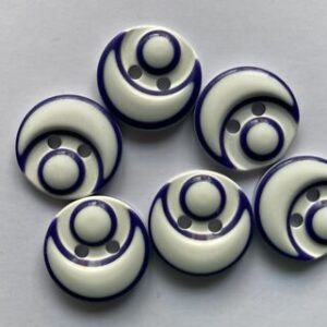 15mm Resin Moon Buttons Blue