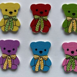 30mm Wooden Teddybear Buttons