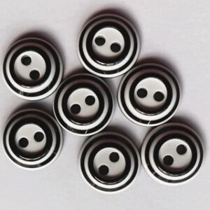 6 x 11mm Black and White Resin Buttons