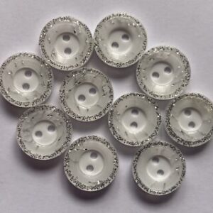6 x 12mm Shiny Resin 2 Holes buttons