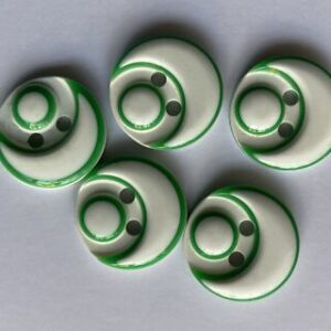 6 x 15mm Resin Moon Buttons Green