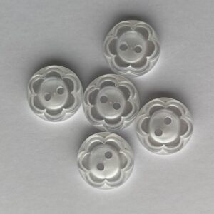 6 x 13mm Transparent 3D Resin Flower Buttons