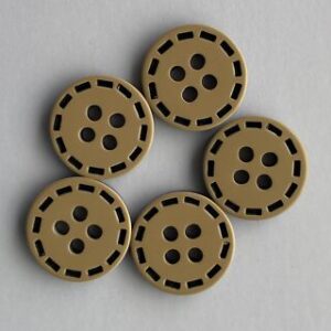 6 x 12.5mm Brown Resin Stitch buttons
