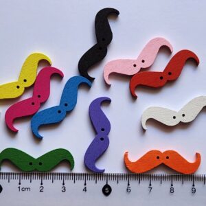 Wooden Mustache buttons