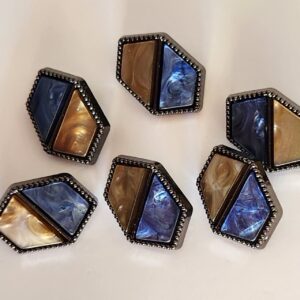 6 x 16x25mm Unique Geometric Buttons